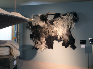 Wool-hanging exhibited at Southwark Cathedral in London, as part of the Woolweek 2014 from the international Campaign for Wool, October 2014